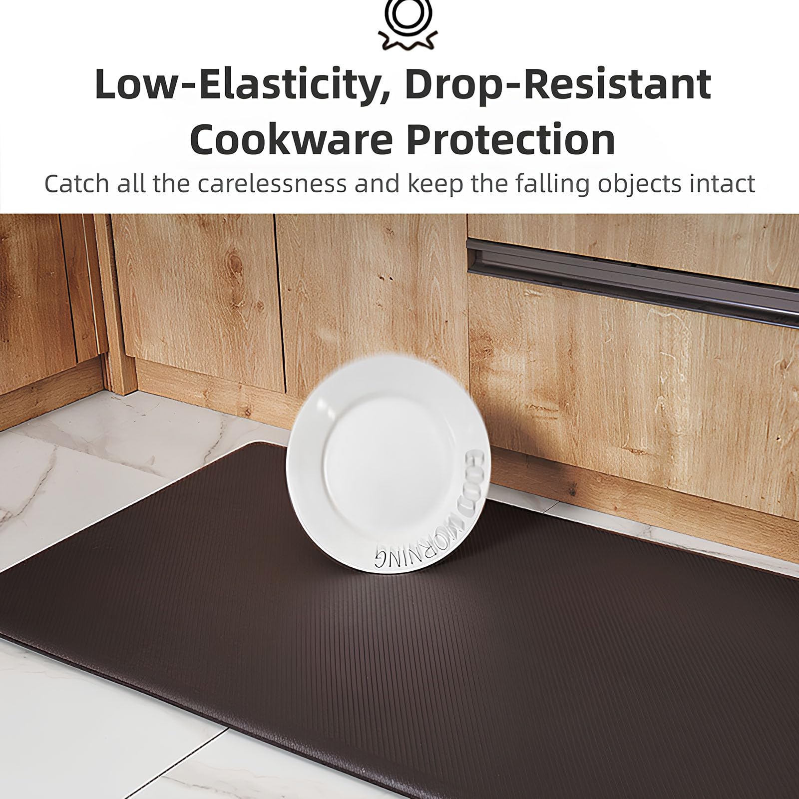 Tapis de cuisine anti-fatigue, imperméable, antidérapant, ergonomique et confortable, tapis de sol rembourré anti-fatigue pour la maison, le bureau, la buanderie, le bureau, 51 x 99 cm, noir