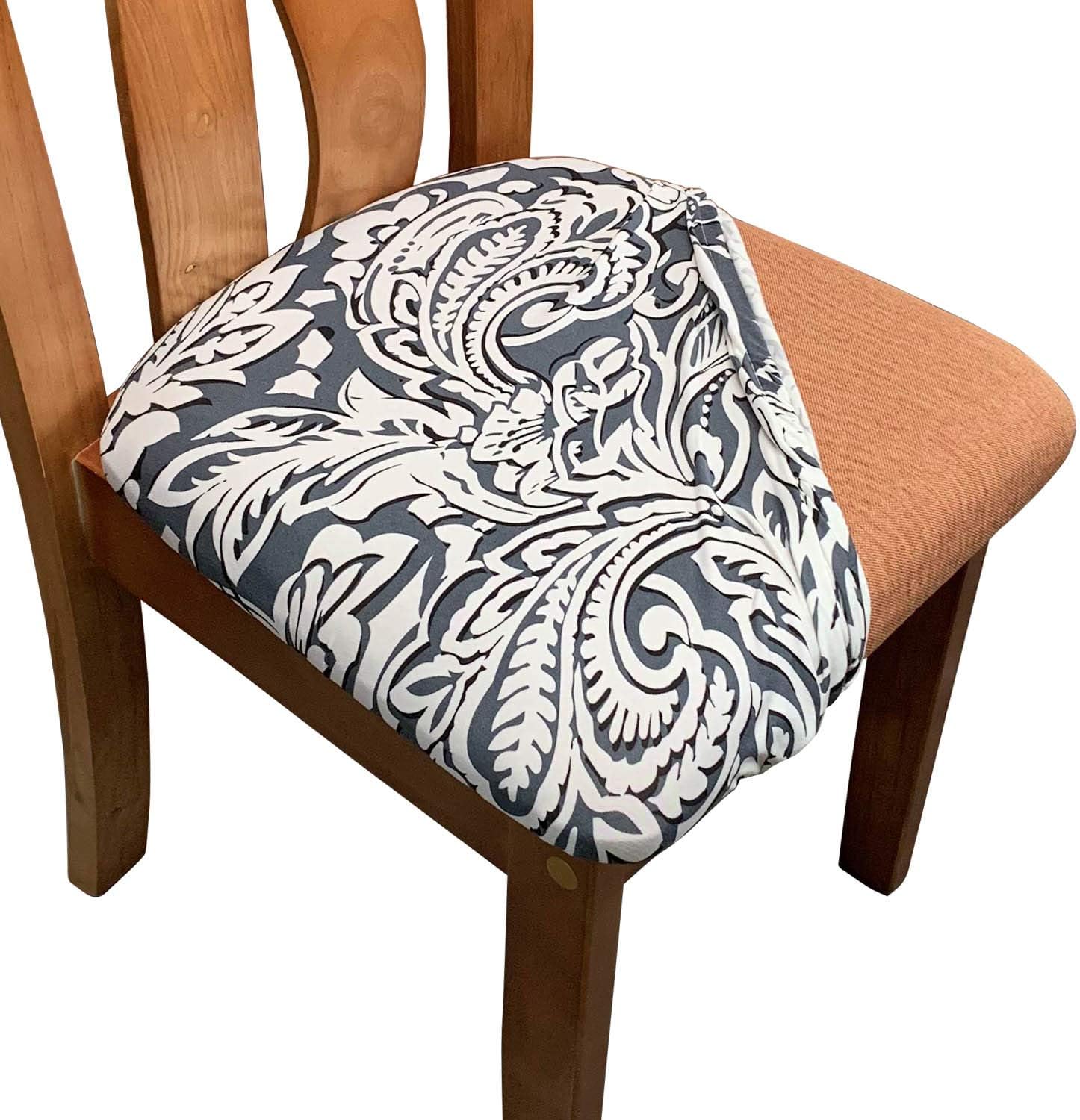 Amazoncom Melanovo Stretch Printed Dining Room Chair Seat Covers