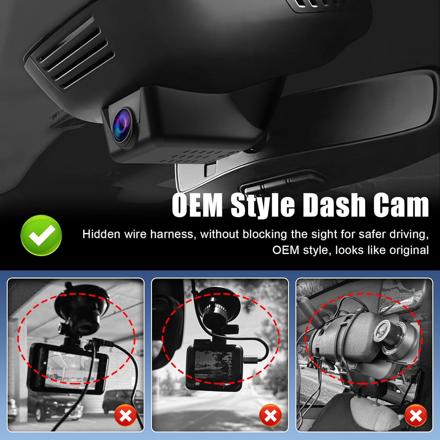 4K Dash Cam for Volvo Polestar 2 2021 2022 2023 2024 2025, OEM Style Dashcam for Polestar 2, UHD 2160P Video, WiFi & APP, Loop Recording, G-Sensor, Plug & Play + 128GB Card + Acc Fuse Cable