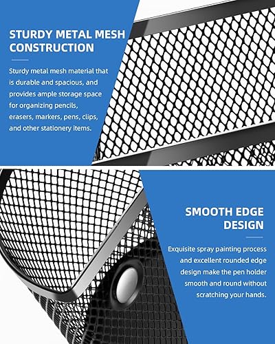 Miniatura 6 de VICNOVA Soporte magnético para bolígrafos, paquete de 4 organizadores de casillero con imanes fuertes, soporte de malla metálica para lápices, cesta