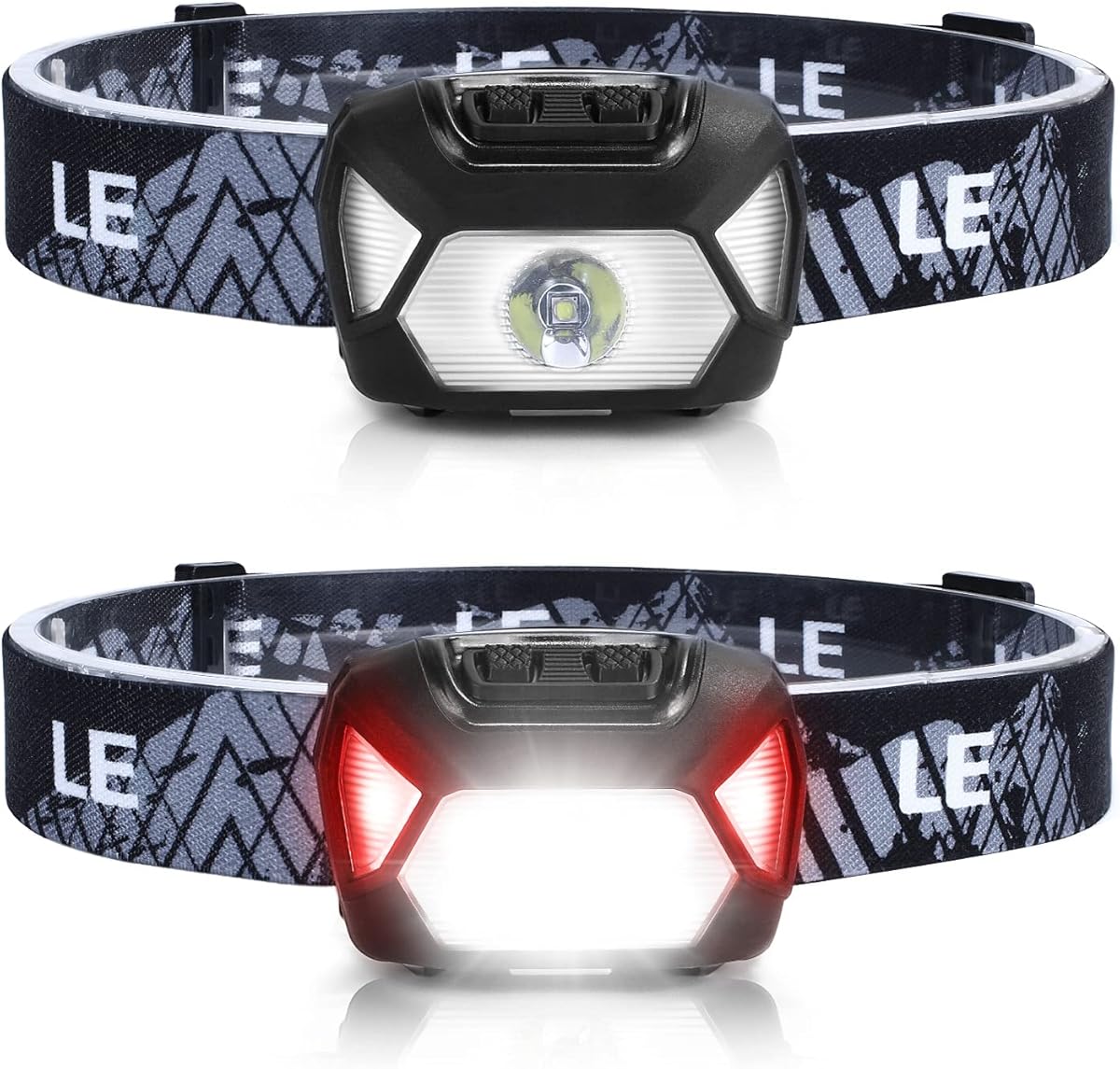 Lepro HeadLamp, 2 Pack Super Bright LED Head lamp with 6 Lighting Modes