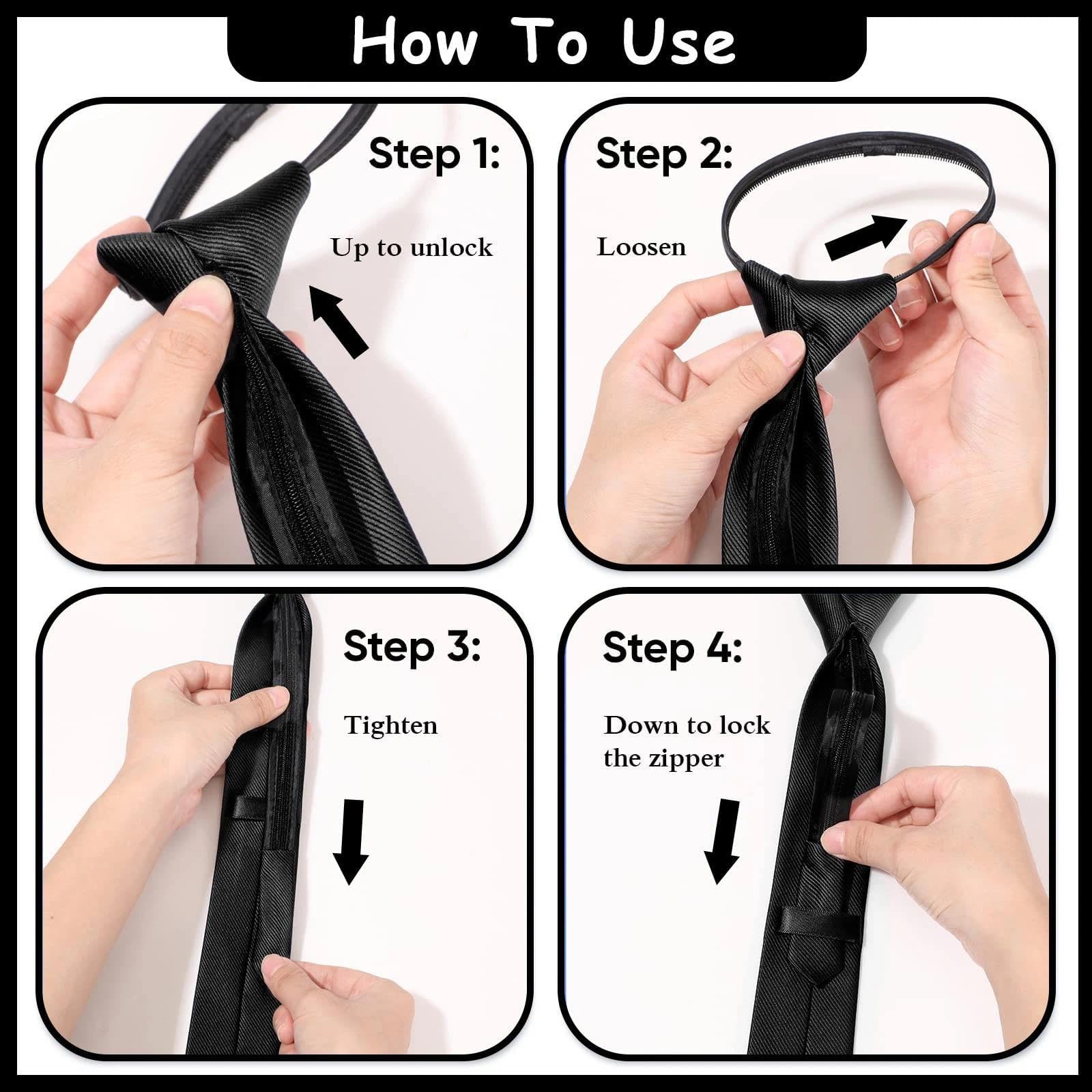 Corbata negra para mujer, corbatas preatadas de 38 cm, corbatas ajustables con cremallera, corbata de uniforme JK, para graduación y bodas de negocios