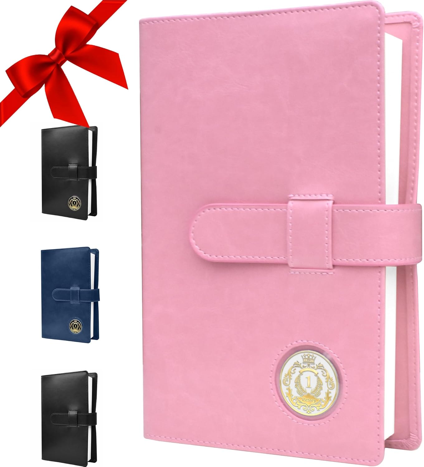 GALILEO® Single AA Big Book Cover | PU Leather AA Book Covers for Hardcover | Medallion Holder | AA Gift | Alcoholics Anonymous | Premium Design (Plain/Coin Pocket/Pink)