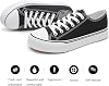 FRACORA Tenis de Lona Blancos para Mujer, Zapatos de Tenis Negros 5