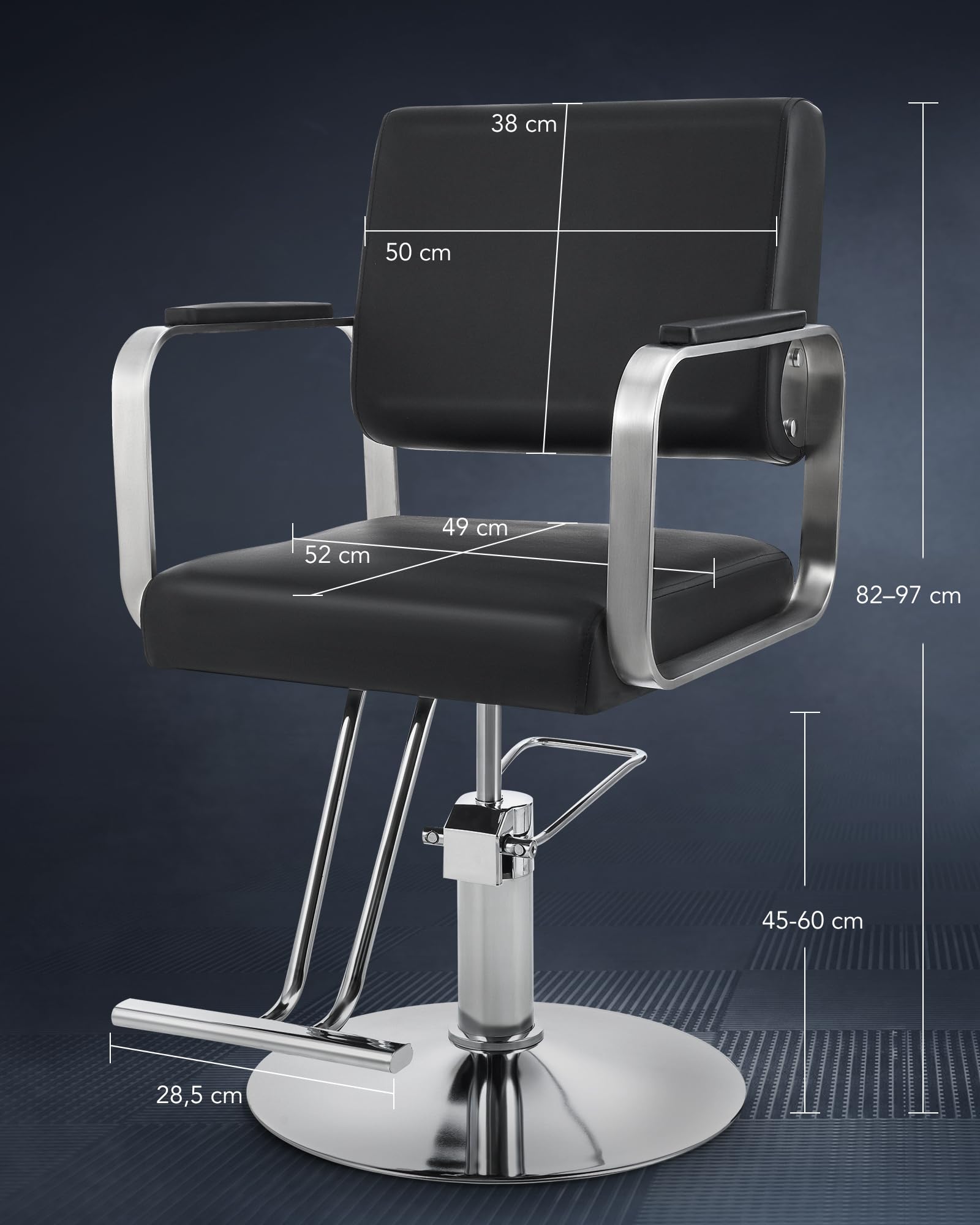 CO-Z Friseurstuhl 360° Drehbar 41-56 cm Höhenverstellbar Hydraulischer Barberstuhl 250kg Tragkraft