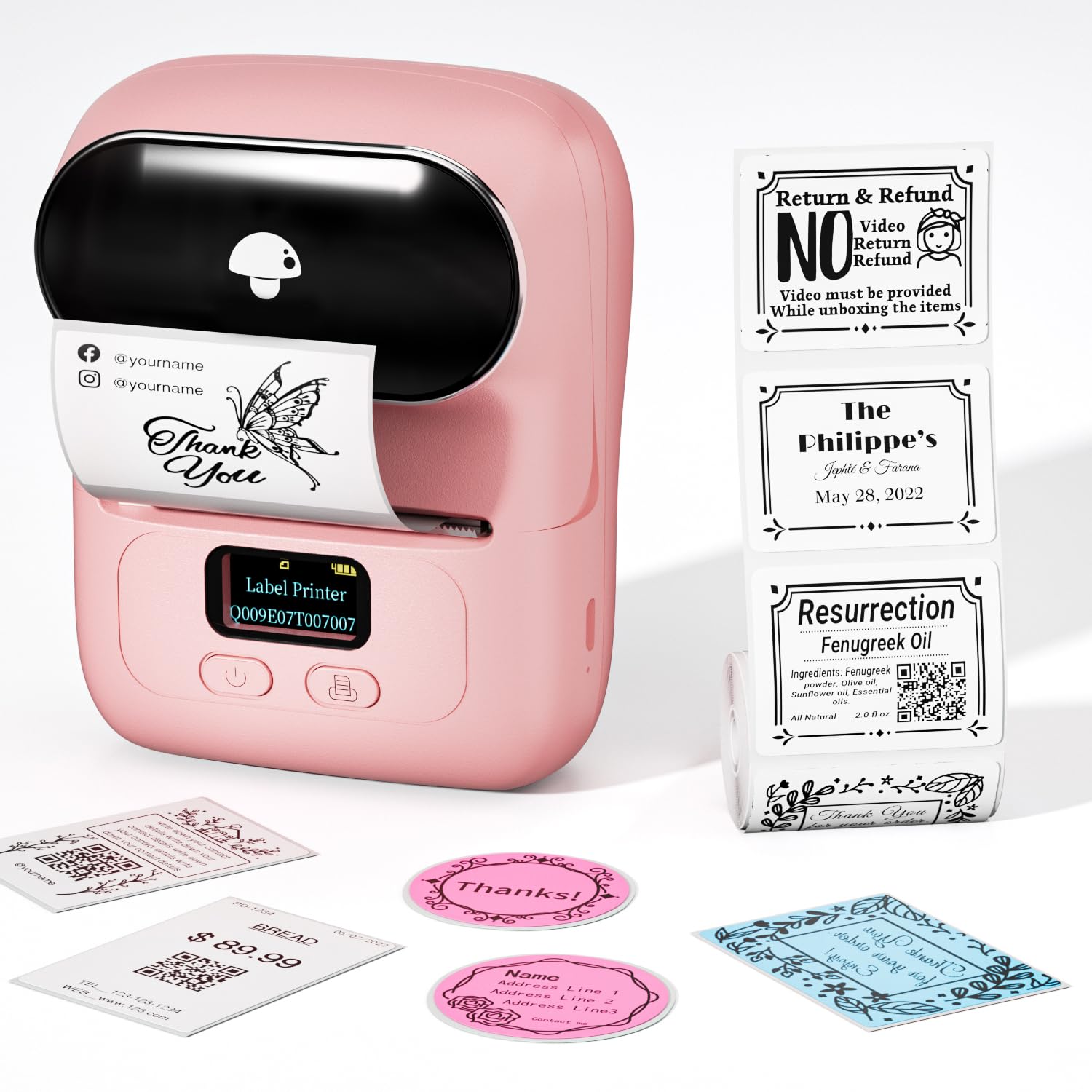 Goknu M110 Label Printer Machine, Bluetooth Wireless Thermal Label Printer with Rechargeable Battery, Handheld Printer Sticker Maker Barcode Printer,Label Maker Machine Compatible for Android &IOS