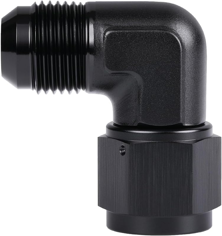Adaptador Cotovelo 10AN Fêmea para Macho 90° com Giro Podavelle em Alumínio Preto – 1 unidade