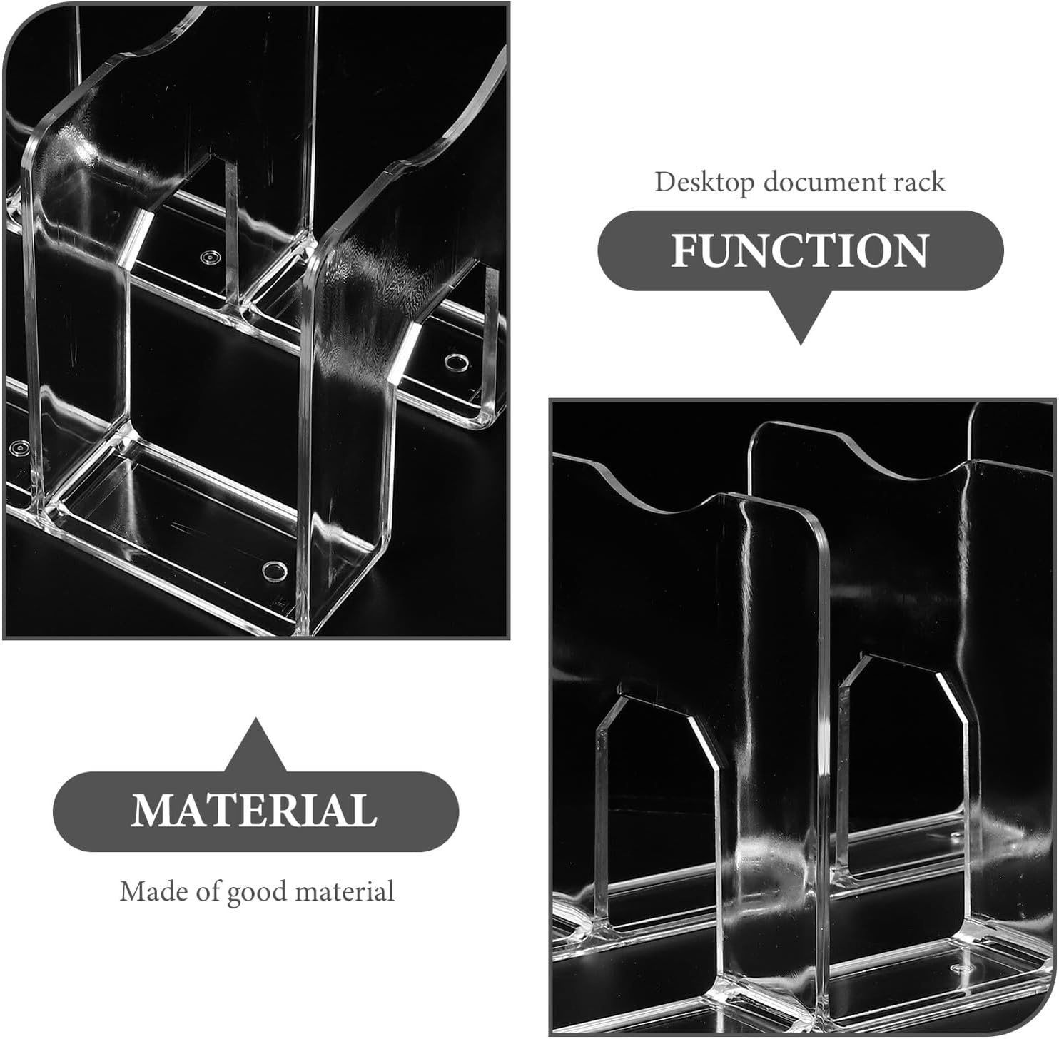 4pcs Desktop Book Storage Organizer with 4-Slot Compartments, Multifunction File Holder and Document Rack for Office, Student Workspace, and Home Desk Organization