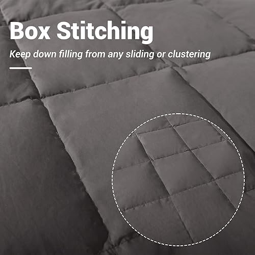 Miniatura 3 de NEXHOME PRO Manta de plumón para sofá, manta suave y ligera, manta de plumas plegable para uso en interiores y exteriores, 50 x 70 pulgadas, gris