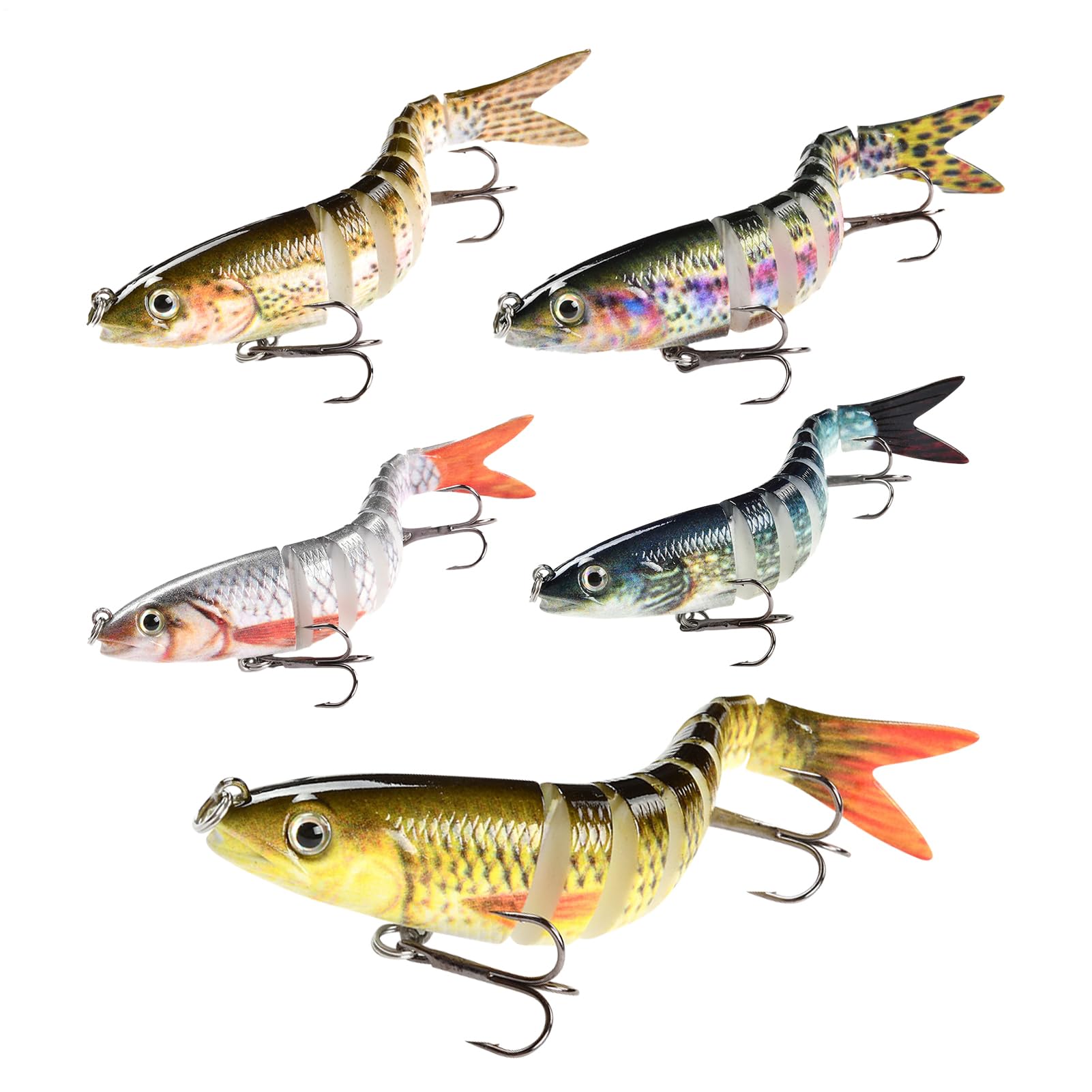 Leurres nageurs multi-articulés pour perche pour décider les poissons apathiques - 8