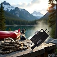 Vista 6 de Multiherramienta negra de bolsillo 12 en 1, equipo de supervivencia de tamaño de tarjeta de crédito para EDC Kit multiherramienta compacto