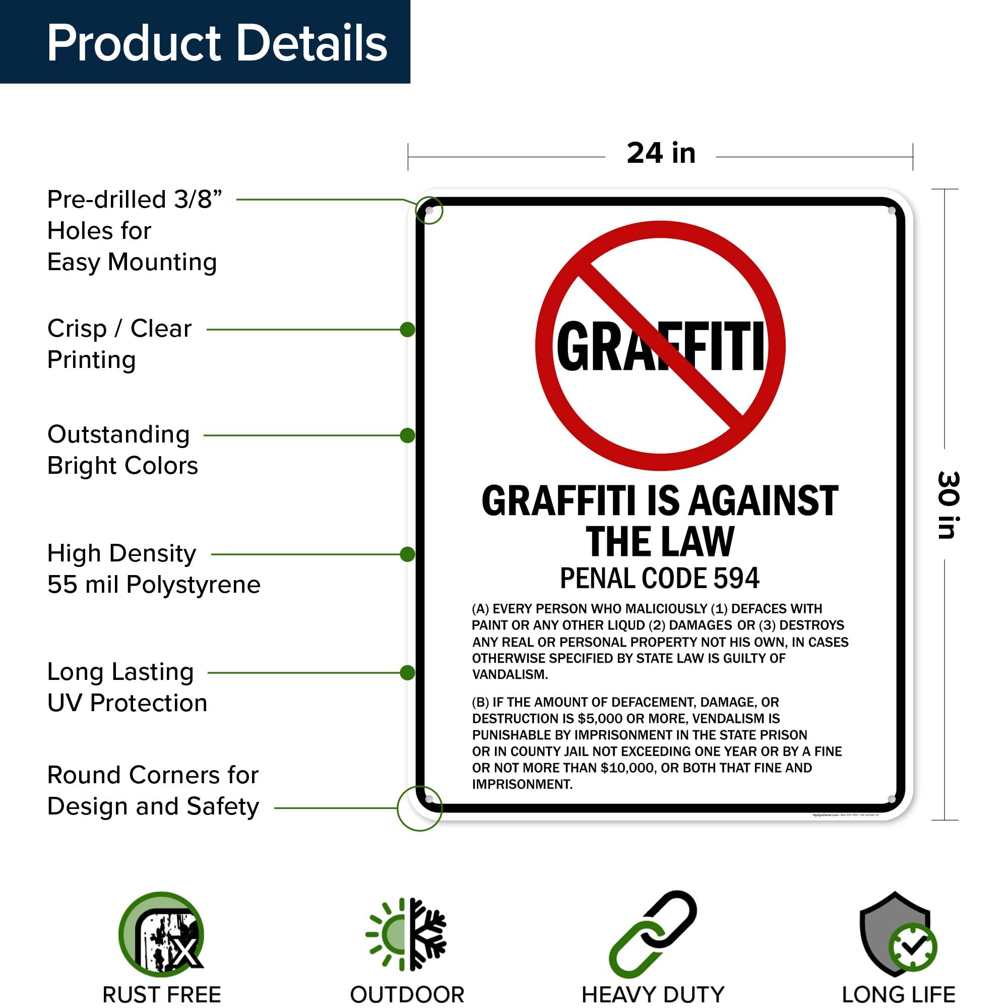 Amazon.com : Graffiti Is Against The Law California Penal Code 594