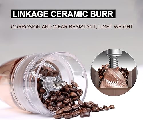Miniatura 3 de Mulli Molinillo de café portátil mejorado, molinillo eléctrico de grano de café, molino de rebabas ajustable con 5 ajustes precisos de molienda para