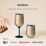 Huski Wine Tumbler 2.0 | New | Award-Winning Design with Detachable Stem | Premium Stainless Steel Wine Glass with Lid | Triple Insulated Tumbler | 355ml Capacity | Great Gift (Stainless)