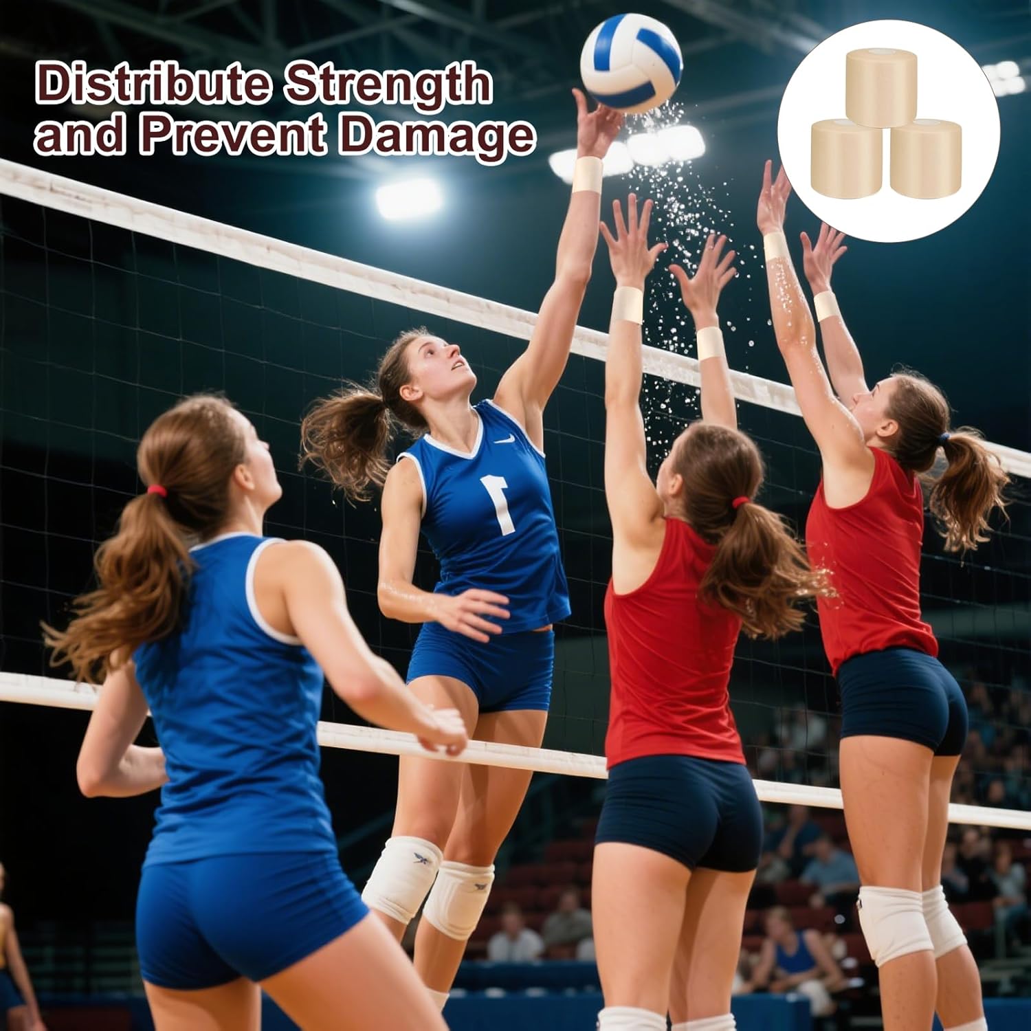 30 Rolls Foam Sport Underwrap Skin Color Non Adhesive Pre Wrap Tape for Athletic Ankles Wrist Knees