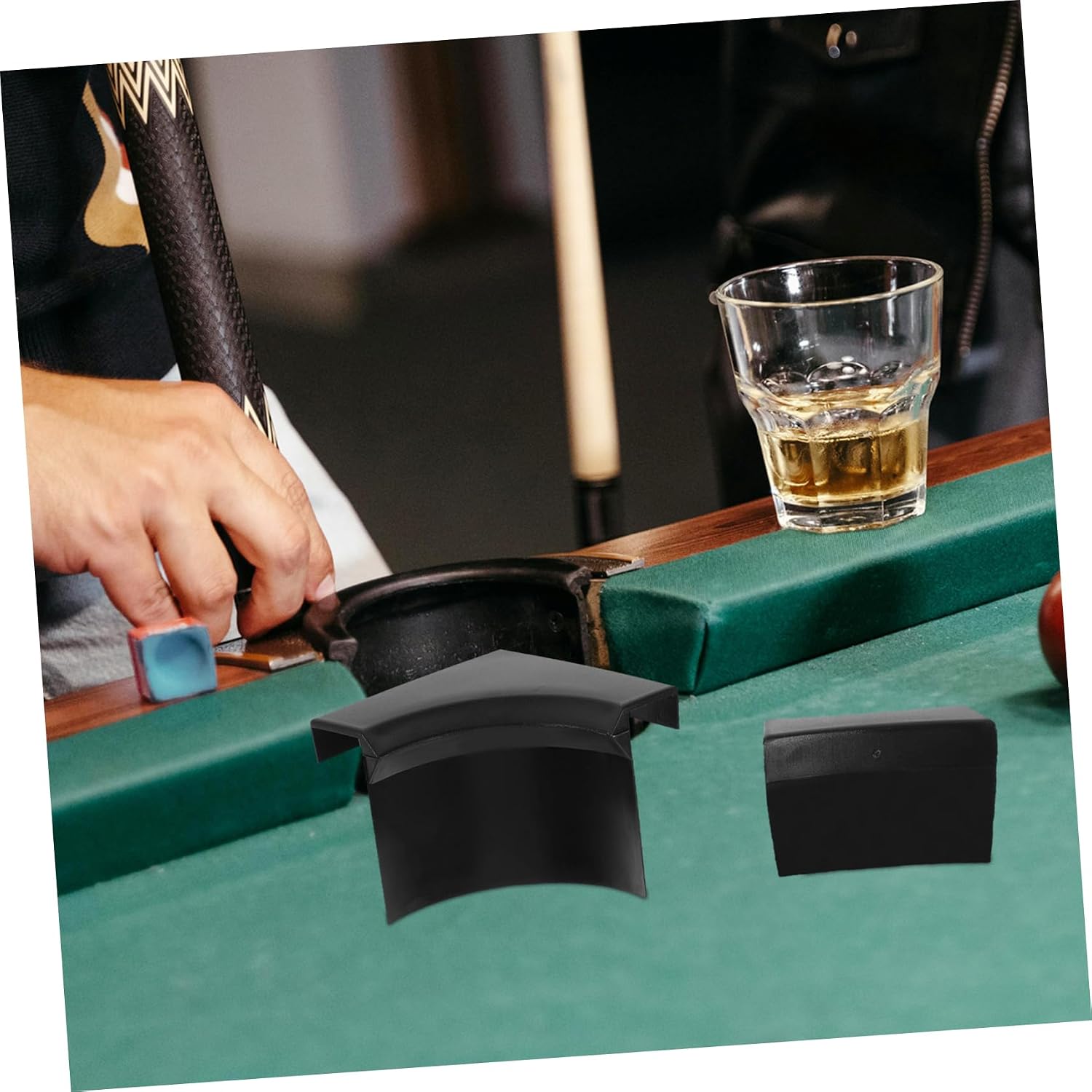 TOYANDONA 12PCS Pool Table Accessories Kit Mini Billiard Table Pocket Replacement Liners Corner Side Mats Compatible Boys and Girls Easy to Install