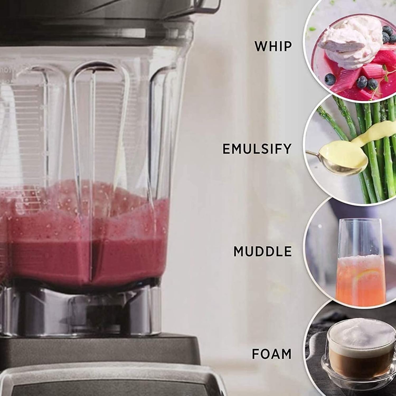 Blender Container, Transparent Food Blender Container with Blade Lid Replacement Accessories, Blender Parts Fit for Vitamix Container 32oz, Fit for C Series Blender, for G-Series Blender
