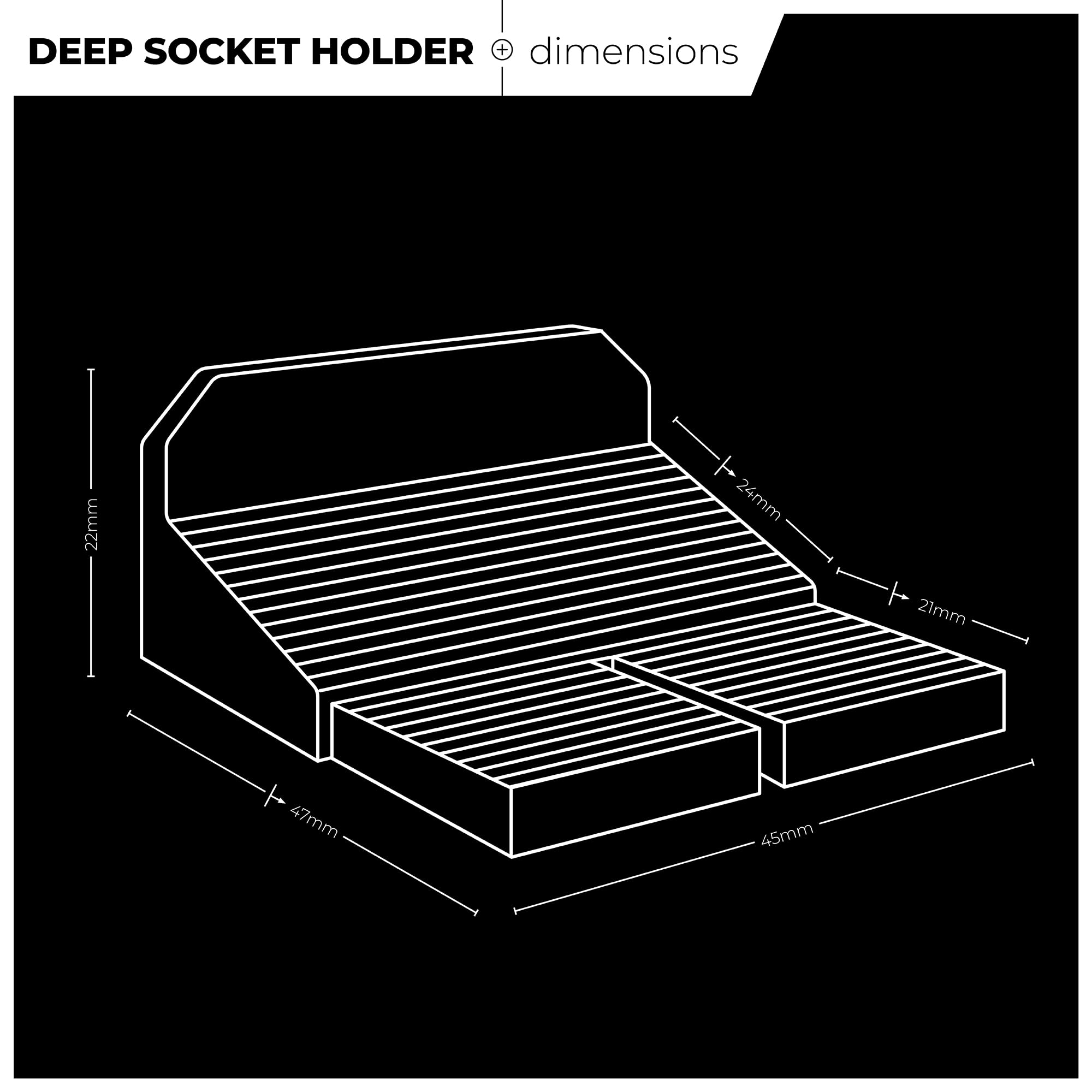 StealthMounts Drawer Hive Lot de 10 Supports de Douilles Profondes | Organiseur de tiroir modulaire pour Douilles Profondes | TPE moulé par Injection | Fabriqué au Royaume-Uni