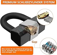 Vista 5 de Candado de cadena de motocicleta resistente de 0.4 pulgadas/0.394 in x 10 pies con bloqueo en U antirrobo de 0.669 in de grosor a prueba de cortes