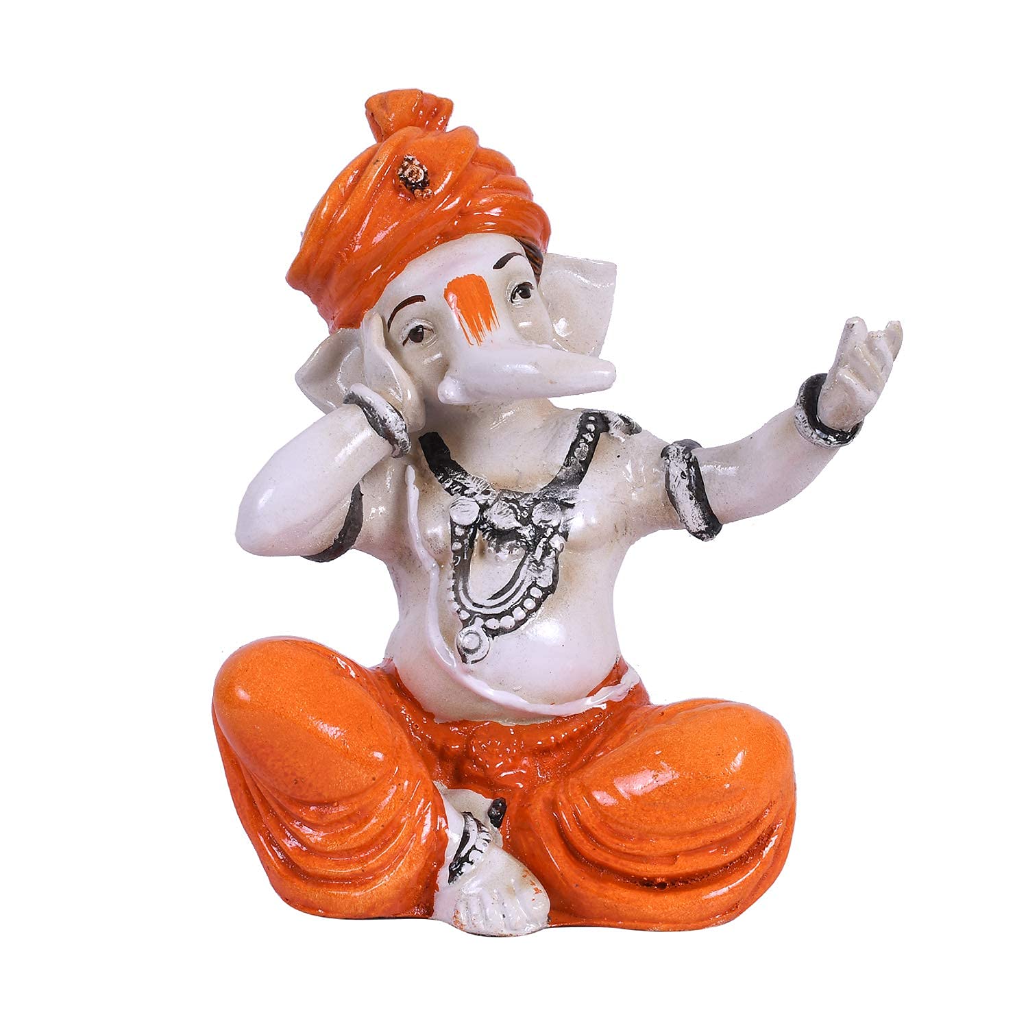 Statuette musicale Lord Ganesh en polyrésine multicolore de 12,5 cm pour déco