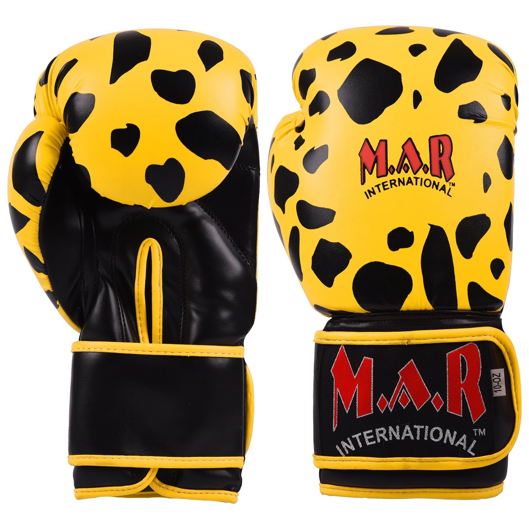 Boxing & Kickboxing Gloves, for Men Women & Kids Faux Leather Thumb Lock Sparring Training Bag Work Gloves MMA, Muay Thai, Martial Arts Breathable & Durable Leopard Print Design 14oz