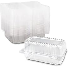MT Products Clear Plastic Loaf Container 7.6" x 5.1" x 3.6" - Small Hoagie Container Pack of 40 - Made in the USA