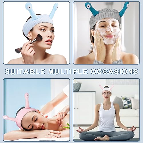 Miniatura 3 de CICINIO Paquete de 2 diademas para lavado de cara, lindos accesorios creativos para el cabello, diadema para maquillaje, eliminación de maquillaje,