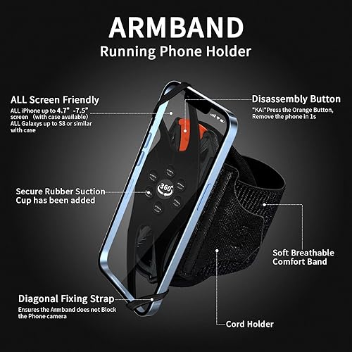 Miniatura 2 de Soporte para teléfono con rotación de 360 y desmontable, compatible con iPhone 15141312ProPro ect., Samsung y más, compatible con teléfonos de 4.7 a