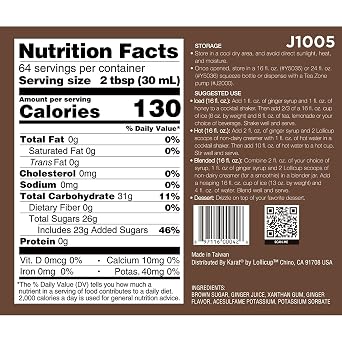 Tea Zone 64 fl.oz Ginger Syrup