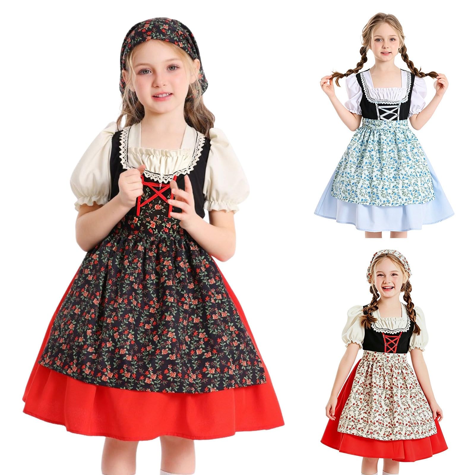 Abito da Ragazza Scollatura Angolare,Senza Maniche/Manica Corta,Vestito Elegante Lunghezza al Ginocchio per Uscite e Cerimonie Vestito Bambina Spiaggia/Viaggio