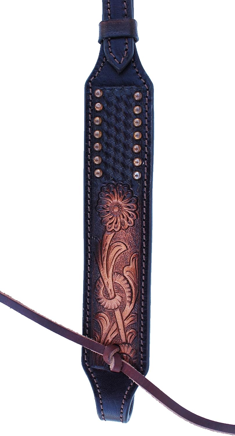 CHALLENGER Horse Western Tooled Leather Headstall Bridle Breast Collar Set 78FK20A