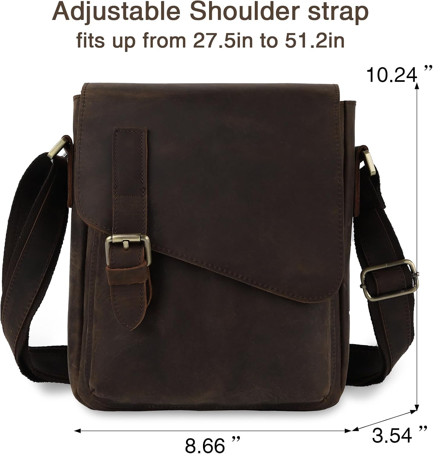 Jack&Chris Leather Messenger Bag for Men, Man Purse Crossbody Bags for Work Business - Image 5