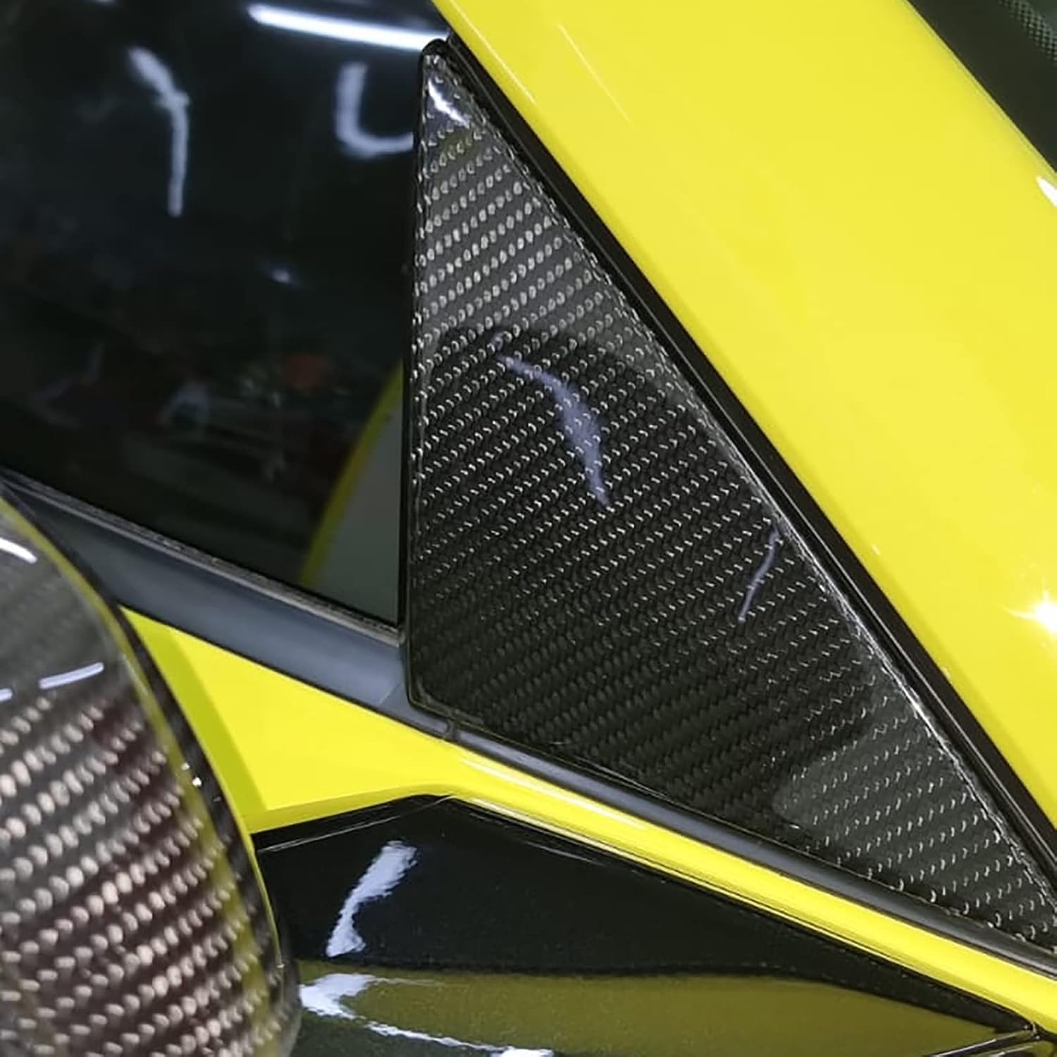 2pcs Front Window Triangle Cover for Chevrolet Corvette C8 Stingray Z51 Z06 HTC 2020 2021 2022 2023 2024, Genuine Carbon Fiber for C8 Corvette A Pillar Trim
