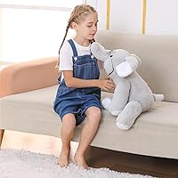 Vista 5 de Animales de Peluche de Elefante con Peso de 27", 5 Libras Juguete de Peluche con Peso para Navidad, San Valentín, Cumpleaños, Peluches de Elefante
