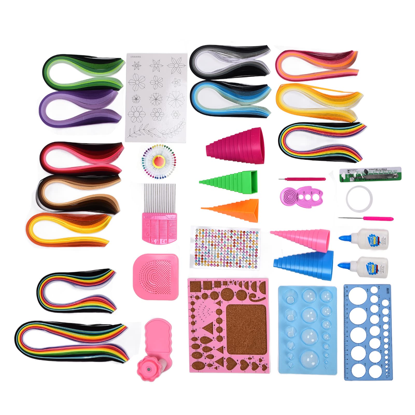 SEAFRONT Kits de Quilling en Papier, Outils de Quilling Complets pour l'art DIY avec 1260 Bandes, Parfaits pour les Débutants et les Amateurs d'artisanat Créatif