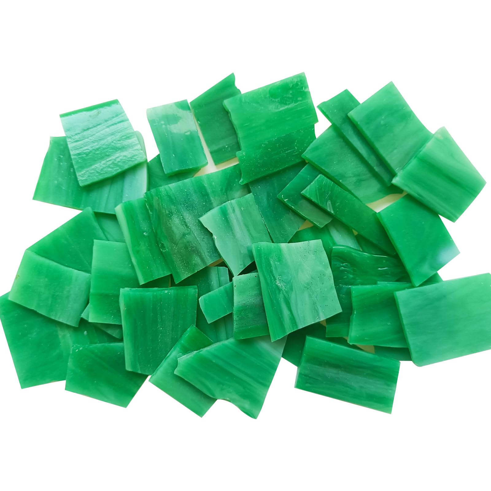 200g BuntGlas Mosaikfliesen,Glasmosaik Bastelset Kit, Gemischte Grün Farben und Formen, BuntGlas Blätter für handgemachte DIY Kunst/Handwerk und Home Dekoration