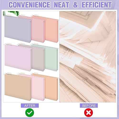 Miniatura 3 de Carpetas colgantes de capacidad extra con pestañas, paquete de 48 carpetas colgantes reforzadas tamaño carta, expansión resistente de 2 pulgadas,