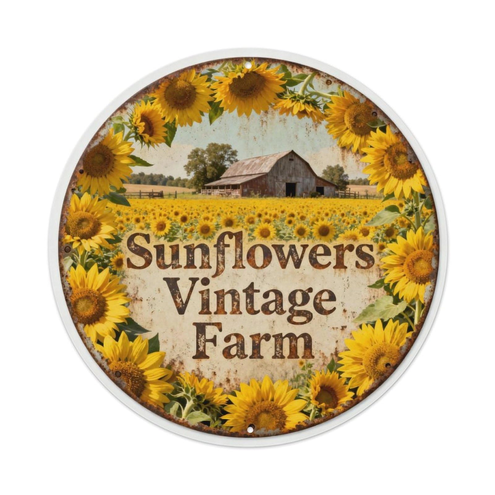 Sunflowers Vintage Farm Metal Tin Sign Plaque