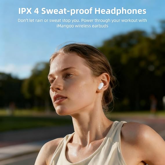iMangoo 5.4 Wireless Earbuds Bluetooth Small Headphones for iPhone/Android