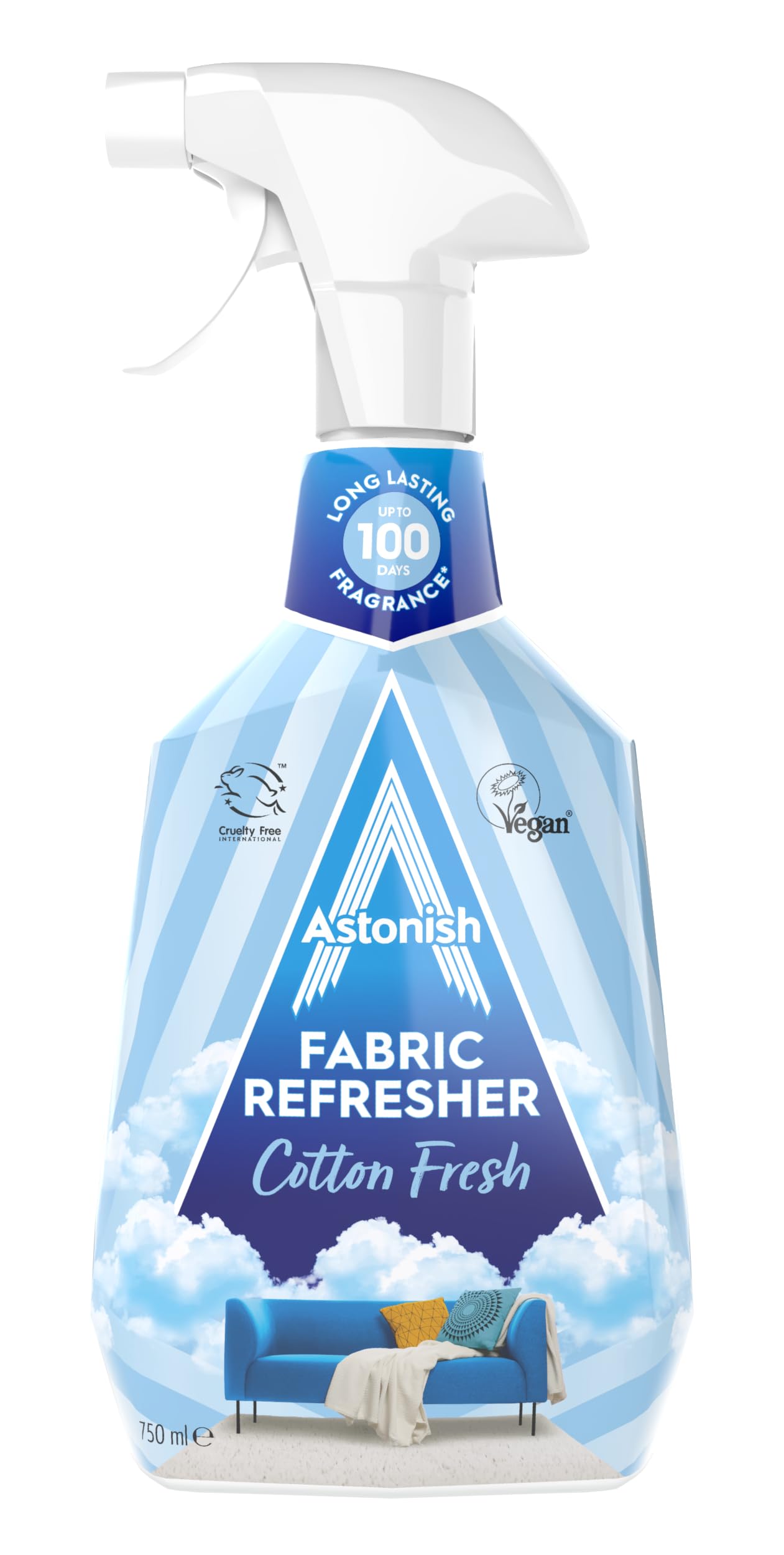 Astonish Fabric Refresher Spray Freshening Carpets White Flowers 750ml 3 Packs