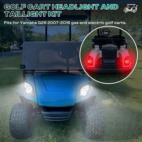 Miniatura 6 de Drive-up Kit de luces LED para carrito de golf para Yamaha G29 2007-2016 modelos a gas o eléctricos Deluxe Yamaha Faros traseros (12 voltios)