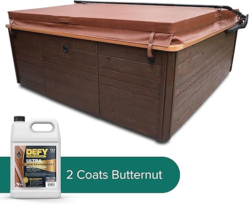 Miniatura 6 de DEFY Tinte y sellador de madera ultra semitransparente para exteriores en uno  Butternut, 1 galón, tinte de cubierta y sellador  Color rico y brillo
