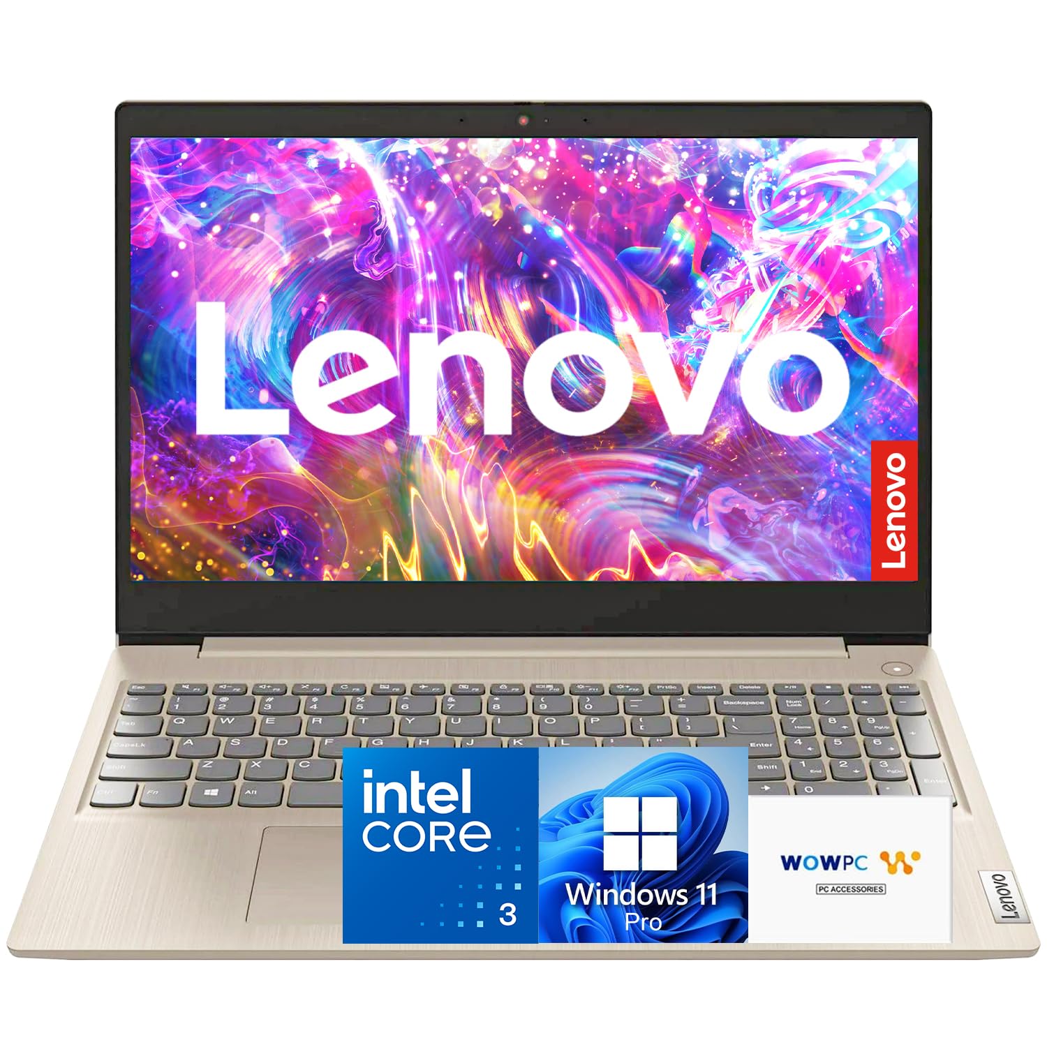 Ideapad Business Laptop | Intel Core i3 Processor (Up to 4.1 GHz) | 15.6" FHD Display | 12GB RAM | 256GB SSD | SD Card Reader | Microsoft Office | Windows 11 Pro | Copilot AI-Ready | WOWPC USB
