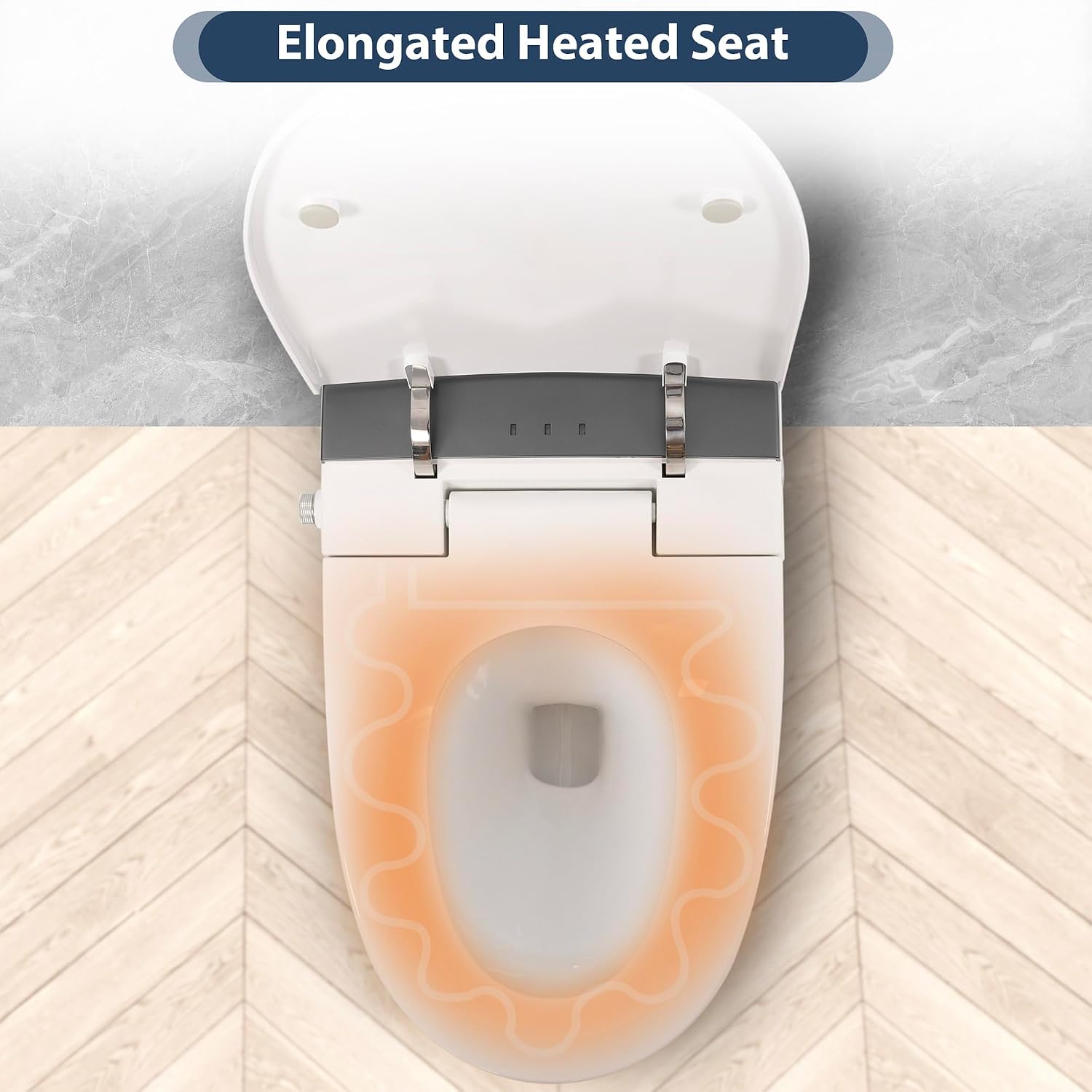 Smart Toilet, One Piece Bidet Toilet for Bathrooms, Tankless Toilets with Warm Water Sprayer & Dryer, Heated Bidet Seat with Foot sensor Flush for Modern Bathrooms (Foot Sensor)