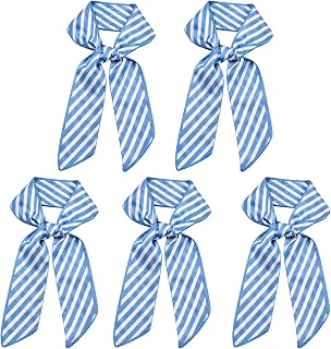 5 Pcs Blue Bag Scarf, Blue White Stripe Purse Scarf Skinny | Versatile