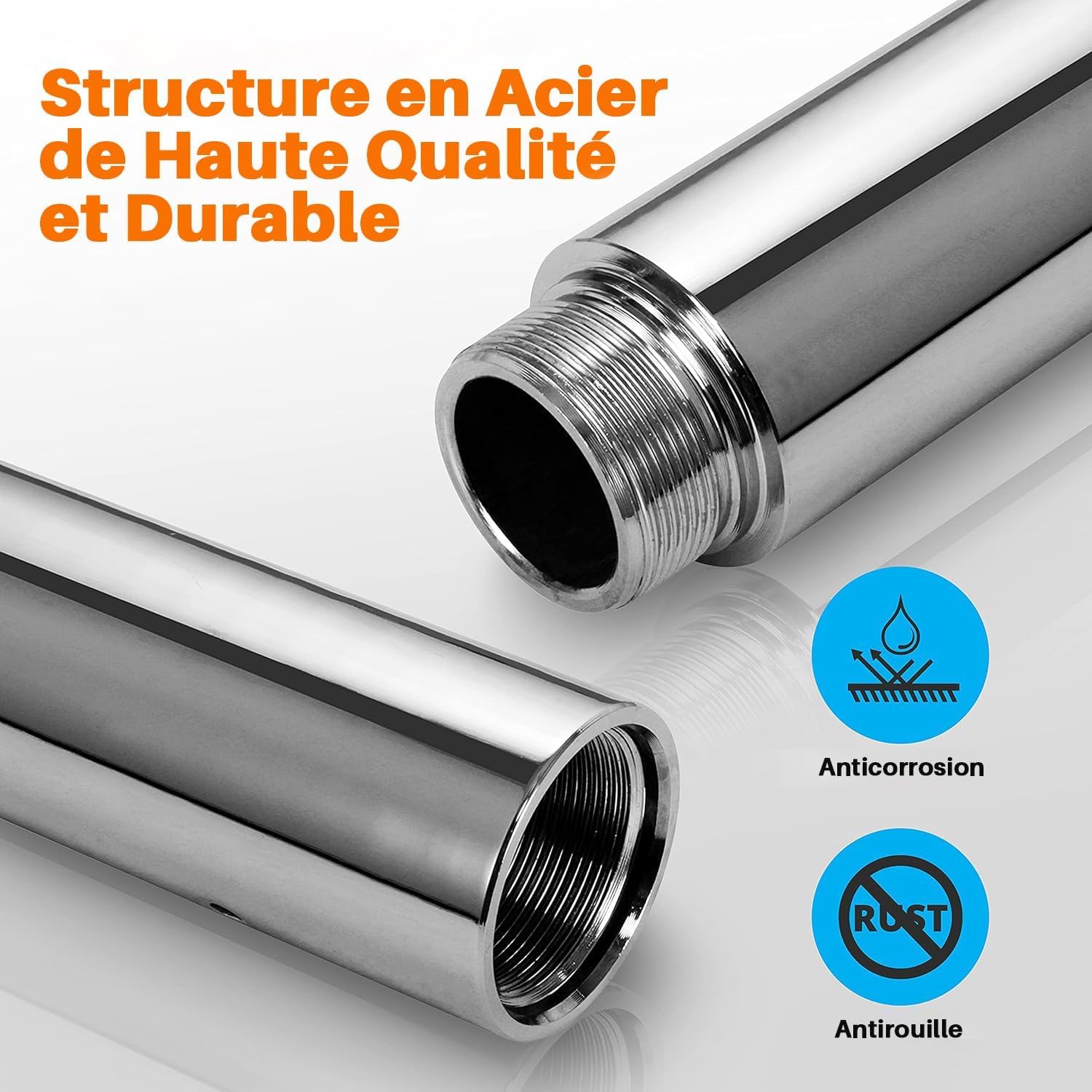 SereneLife Barre d’Entraînement Fitness Rotative – Barre Ajustable, Portable et Amovible pour Exercice, Souplesse et Renforcement à Domicile