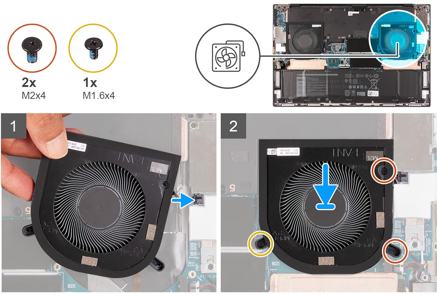 Deal4GO CPU & GPU Graphics Cooling Fan P2FY9 C4YVP 2Y100 MXF81 0XR6Y Replacement for Dell XPS 17 9700 9710 9720 Precision 5750 5760