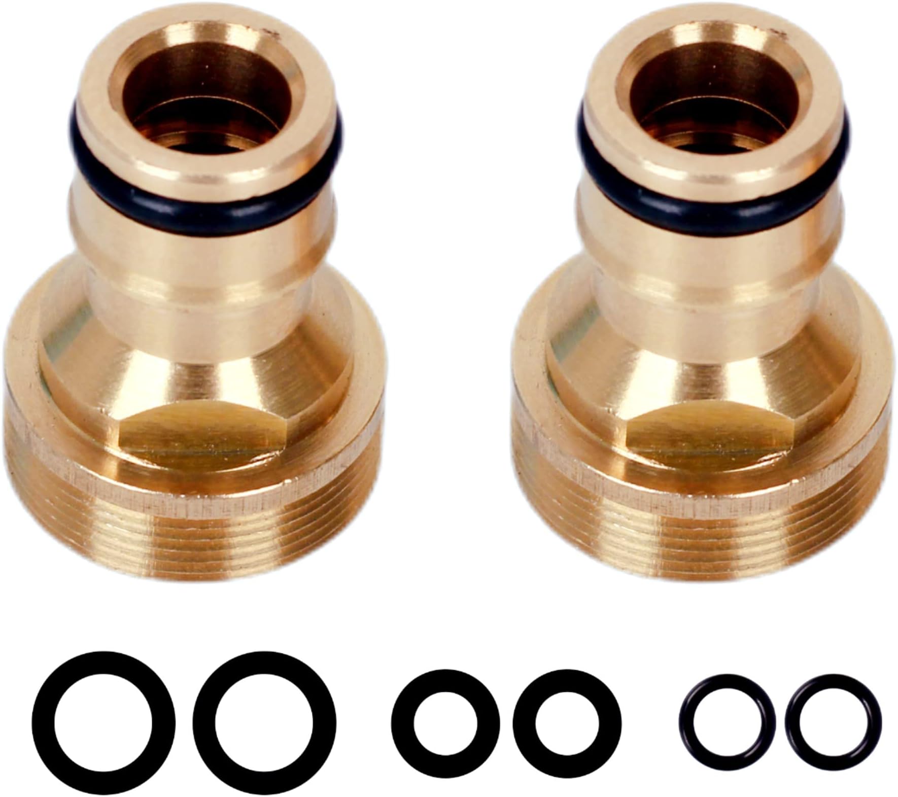 2Pcs Brass Universal Kitchen Tap Connector 22mm Threaded Outside/Indoor Tap,Kitchen Sink Tap Adapter,Hot Water Tap Connector for Hose Pipe,Kitchen Mixer Tap Hose Connector for Outdoor Garden,Bathroom