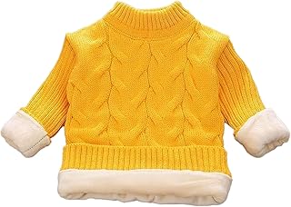Suéter para niños de otoño e invierno, suéter de cuello redondo para niñas, grueso y forro polar, cuello bajo, suéteres coloridos para adolescentes y niñas