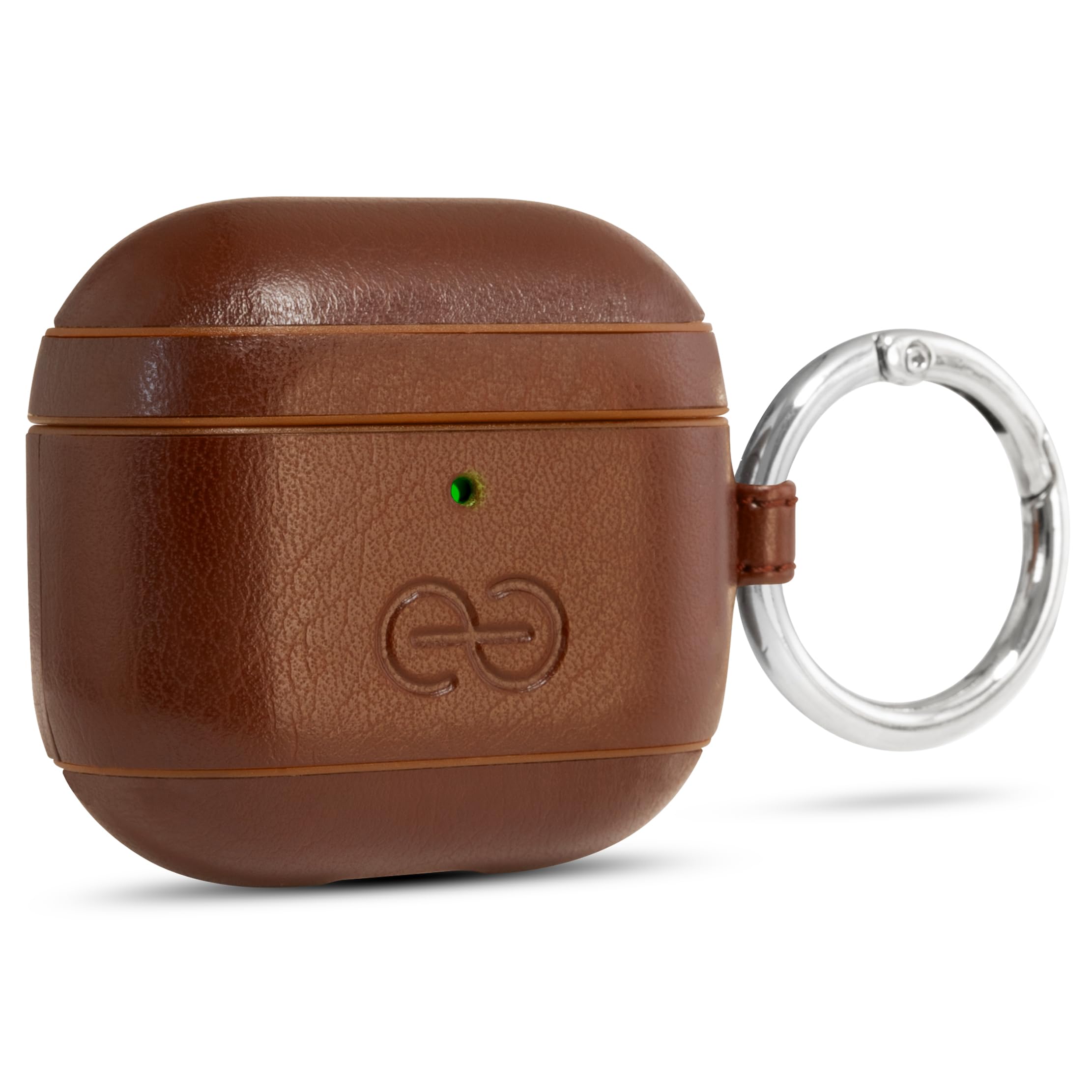 Dreem Om Case Cover with Keychain Clip Compatible with AirPods 4 for Apple AirPods 4th Generation, Vegan Leather AirPod Case for Men & Women, Luxury Earbuds Accessory for iPhone - Caramel — view 10